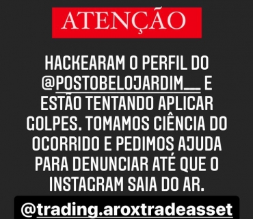 Conta oficial do instagram hackeada